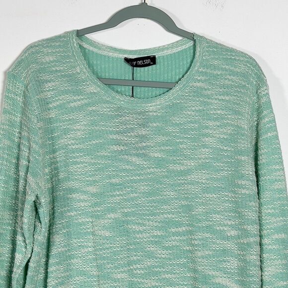 Leif Nelson Slim Fit Basic Knitted Shirt Mens Sz XL Mint Green Long Sleeve - Picture 4 of 14